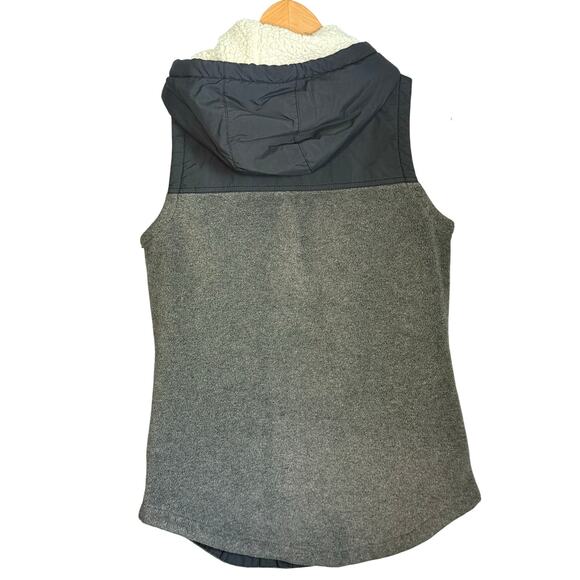 Columbia Sportswear Vest Women's Small Gray Fleece Sherpa Lined Hood - Picture 2 of 9